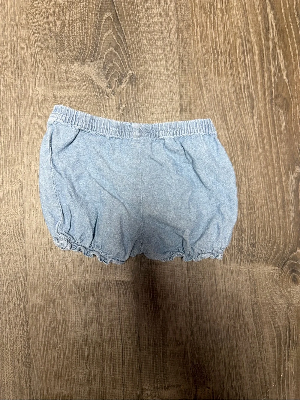 Carter's Light Blue Denim High-Waist Ruffle Hem Shorts